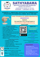 One week Short Term Training Program on Advancements in Additive Manufacturing 2024 Training Program Poster